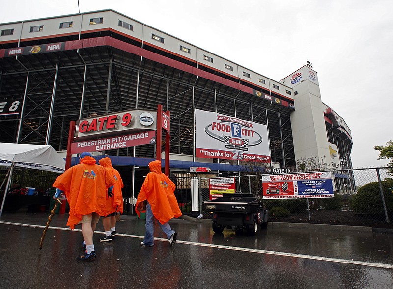 
              Fans arrive at Bristol Motor Speedway before a NASCAR Monster Energy NASCAR Cup Series auto race, Sunday, April 23, 2017, in Bristol, Tenn. (AP Photo/Wade Payne)
            