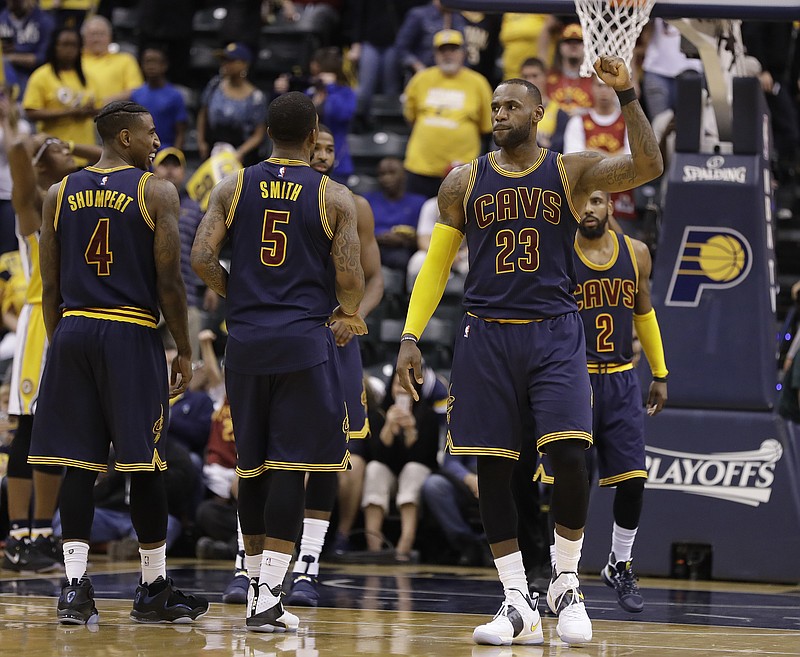 LeBron James and the Cleveland Cavaliers are moving on to the second round of the NBA playoffs after sweeping the Indiana Pacers.