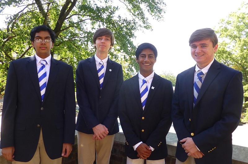 Members of the McCallie School Guitar Quartet are, from left, Nikhil Virani, Thomas Shikoh, Shalin Naik and Griffin Ball.