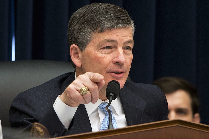 
              FILE - In this Tuesday, March 22, 2016, file photo, House Financial Services Committee Chairman Rep. Jeb Hensarling, R-Texas, speaks to Treasury Secretary Jacob Lew on Capitol Hill in Washington, as Lew testified before the committee's hearing on the state of international finance. Emboldened by a business-friendly president, Republicans in Congress are moving to unwind the Dodd-Frank law, the stricter regulations that took effect after the 2008 financial crisis and Great Recession. The sweeping legislation rolled out by Hensarling, a Texas Republican who is Dodd-Frank's fiercest foe and heads the House Financial Services Committee, could dismantle the financial law. (AP Photo/Jacquelyn Martin, File)
            