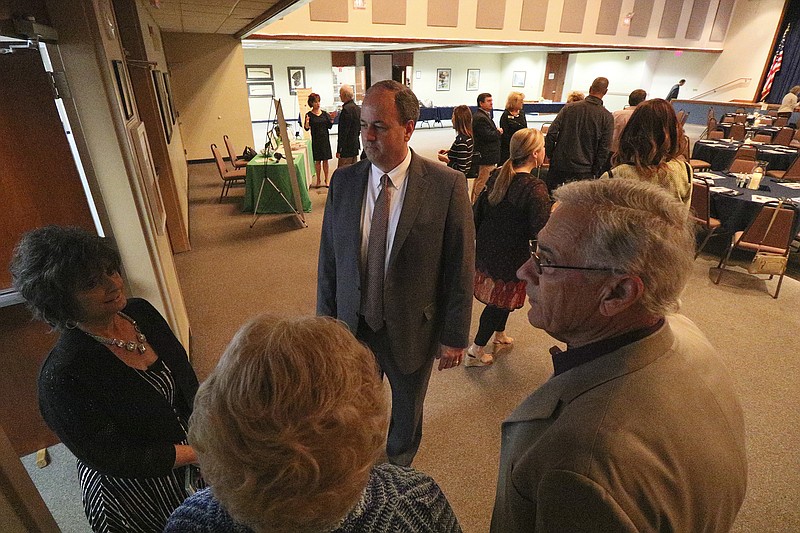 Walker County Commissioner Shannon Whitfield mingles before speaking during his first State of the County address at the Walker County Civic Center on Tuesday, April 25, 2017.