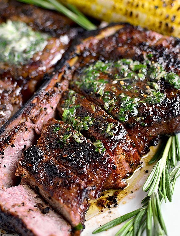 Grilled Steak with Herb Butter