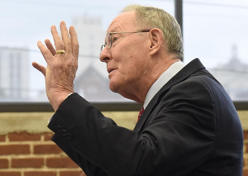 Staff file photo by Robin Rudd Tennessee's senior senator Lamar Alexander, seen here several months ago at the Chattanooga Times Free Press has told Sen. Majority Leader Mitch McConnell to bypass his Senate Health Committee if House OKs a repeal and replace health care bill.