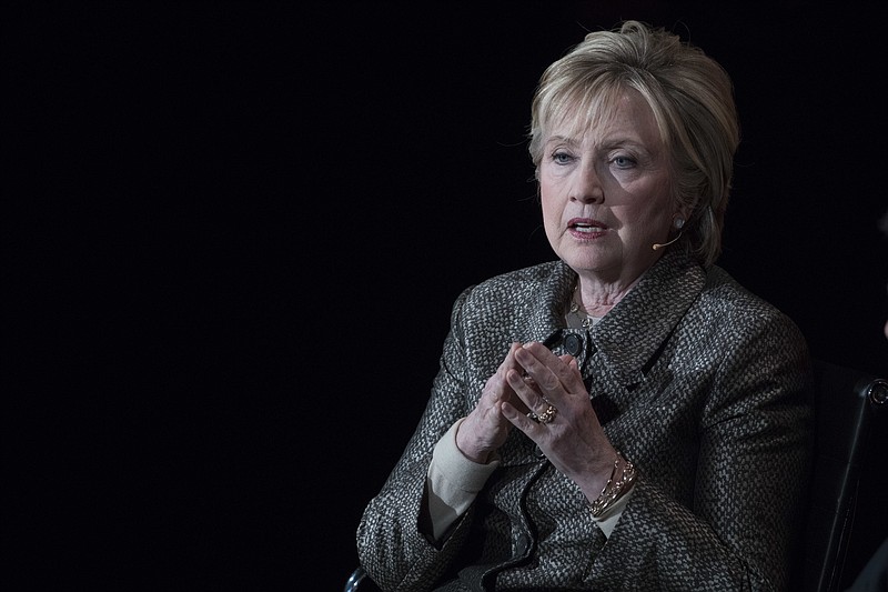 
              In this photo taken April 6, 2017, former Secretary of State Hillary Clinton speaks in New York. A congressional committee on Thursday, April 27, 2017, asked the Justice Department to consider criminally prosecuting a technology services company that was involved in maintaining a private email server for Hillary Clinton. (AP Photo/Mary Altaffer)
            