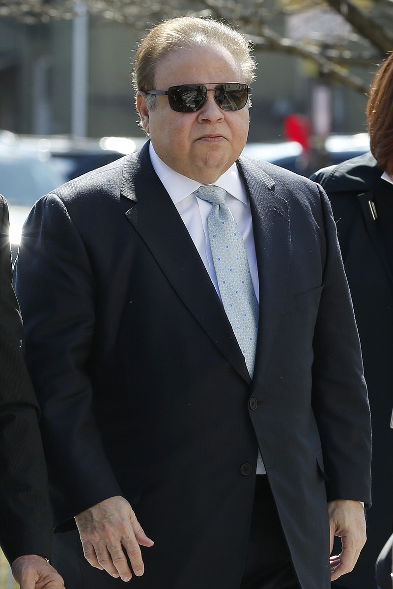 
              FILE- In this April 2, 2015 file photo, Dr. Salomon Melgen arrives at the Martin Luther King Jr. Federal Courthouse for his arraignment, in Newark, N.J. Closing arguments are expected in the Medicare fraud trial of Legen, a doctor who authorities say bribed a U.S. senator. Prosecutors will try to convince federal jurors in West Palm Beach on Tuesday, April 25, 2017, that Dr. Salomon Melgen stole up to $105 million from the federal insurance program between 2008 and 2013, giving patients treatments and tests that couldn't help them. (AP Photo/Julio Cortez, File)
            