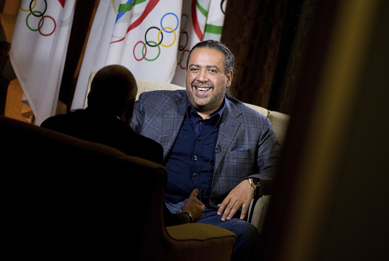 
              FILE- In this Monday, Oct. 26, 2015 file photo, Asian Olympic leader Kuwaiti Sheik Ahmad Al-Fahad Al-Sabah speaks during an interview with the Associated Press at the Washington Hilton, in Washington. Ahmad denies claims in a U.S. federal court that he bribed FIFA voters.(AP Photo/Andrew Harnik, File)
            