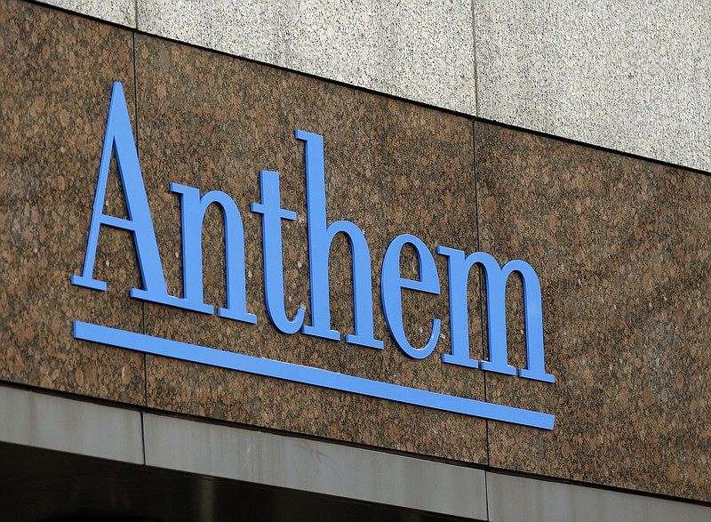 FILE - This Dec. 3, 2014, file photo, shows the Anthem logo at the company's corporate headquarters in Indianapolis. Health insurer Anthem is not ready to give up its $48-billlion bid to buy rival Cigna and now hopes to find a favorable audience in the U.S. Supreme Court. The Blue Cross-Blue Shield insurer is asking the court to review last week’s rejection by a federal appeals court. (AP Photo/Darron Cummings, File)