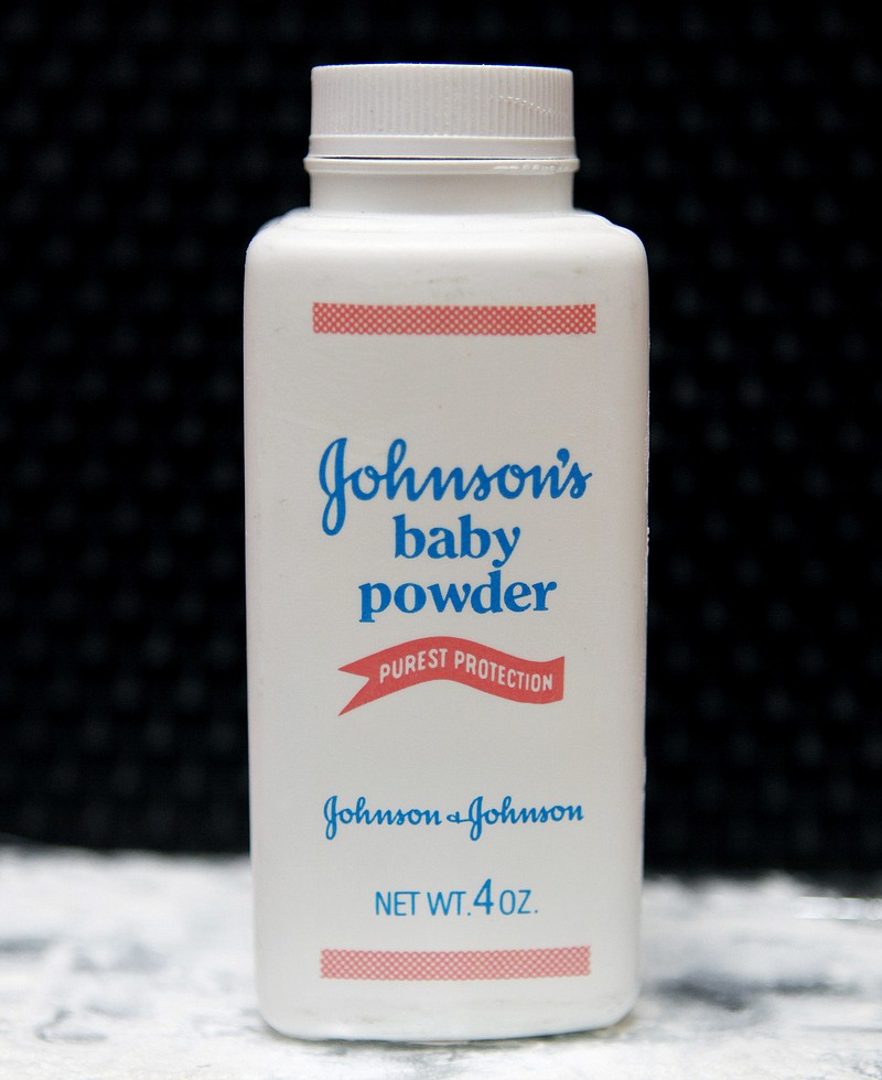 
              FILE - In this April 15, 2011, file photo, a bottle of Johnson's baby powder is displayed in San Francisco. A jury ruling on Thursday, May 4, 2017, in St. Louis, awarded Louis Slemp, a Virginia woman, a record-setting $110.5 million in the latest lawsuit alleging that using Johnson & Johnson's baby powder caused cancer. Slemp, who was diagnosed with ovarian cancer in 2012, blames her illness on her use of the company's talcum-containing products for more than 40 years. (AP Photo/Jeff Chiu, File)
            