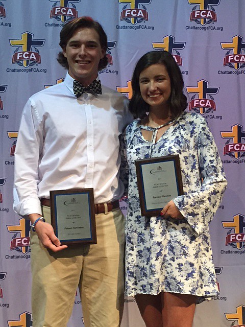 McCallie's Palmer Steventon and Marion County's Pressley Dawson were honored Sunday as the FCA high school Christian athletes of the year in southeastern Tennessee.
