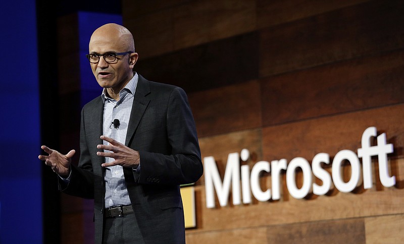 
              FILE - In this Wednesday, Nov. 30, 2016, file photo, Microsoft CEO Satya Nadella speaks at the annual Microsoft shareholders meeting, in Bellevue, Wash. Microsoft says a half billion devices are now running Windows 10, its latest operating system. That's up from 400 million disclosed in September 2016, but far short of Microsoft's stated goal of 1 billion by 2018. Microsoft has already acknowledged it won't hit 1 billion in time. Getting halfway has taken nearly two years. (AP Photo/Elaine Thompson, File)
            
