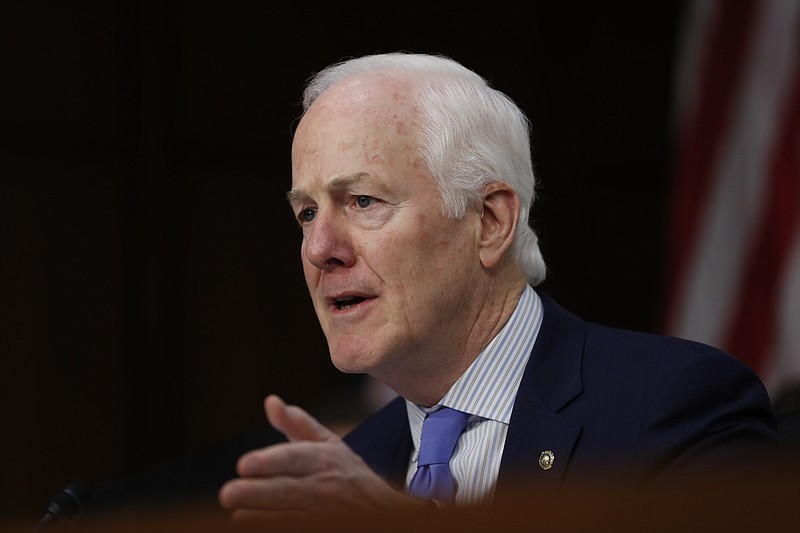 
              FILE - In this March 21, 2017, file photo, Senate Judiciary Committee member Sen. John Cornyn, R-Texas speaks on Capitol Hill in Washington. President Donald Trump is considering nearly a dozen candidates to succeed ousted FBI Director James Comey, choosing from a group that includes several lawmakers, attorneys and law enforcement officials. (AP Photo/Pablo Martinez Monsivais, File)
            
