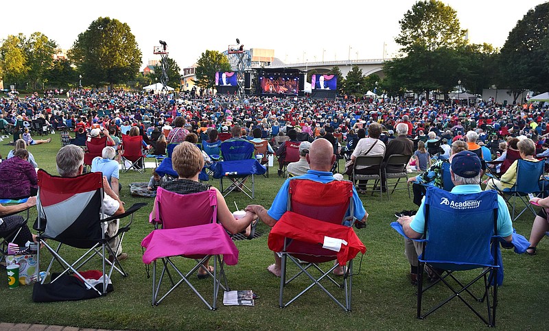 A crowd fills Collidge Park to hear Franklin Graham's message.  Franklin Graham begin his Tennessee Tour of Decision America in Chattanooga on May 15, 2017.