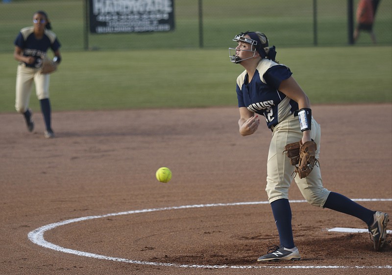 Soddy-Daisy's Shonna Penney was the winning pitcher in the Region 3-AAA softball championship game Wednesday against visiting Ooltewah. The Lady Trojans won 2-1.