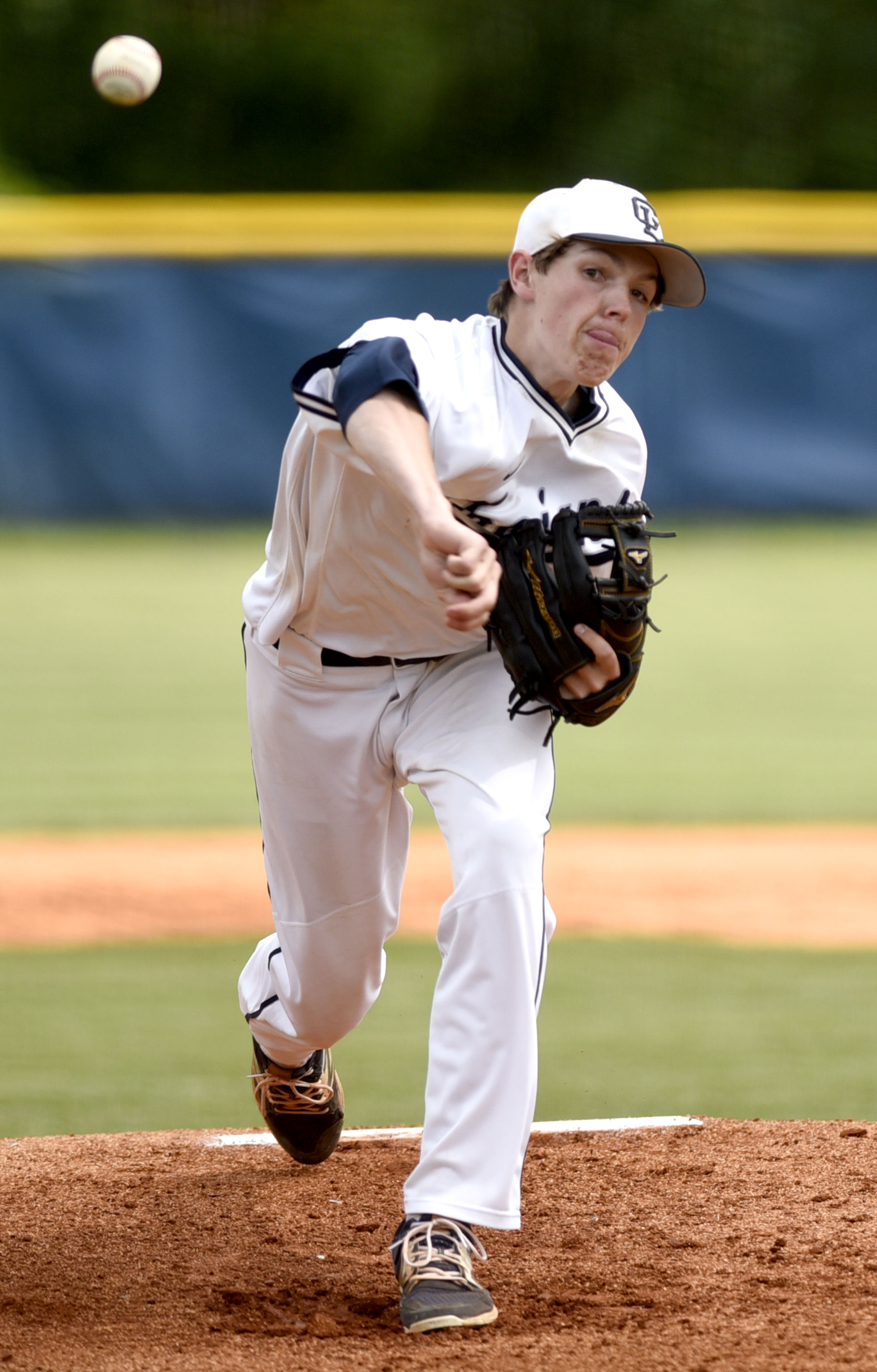 Gordon Lee's Austin Thompson delivers to a Charlton County batter during the opening game of their GHSA Class A public state semifinal series Wednesday in Chickamauga. The host Trojans won 4-3, but the Indians won the second game 3-1 to extend the best-of-three series.