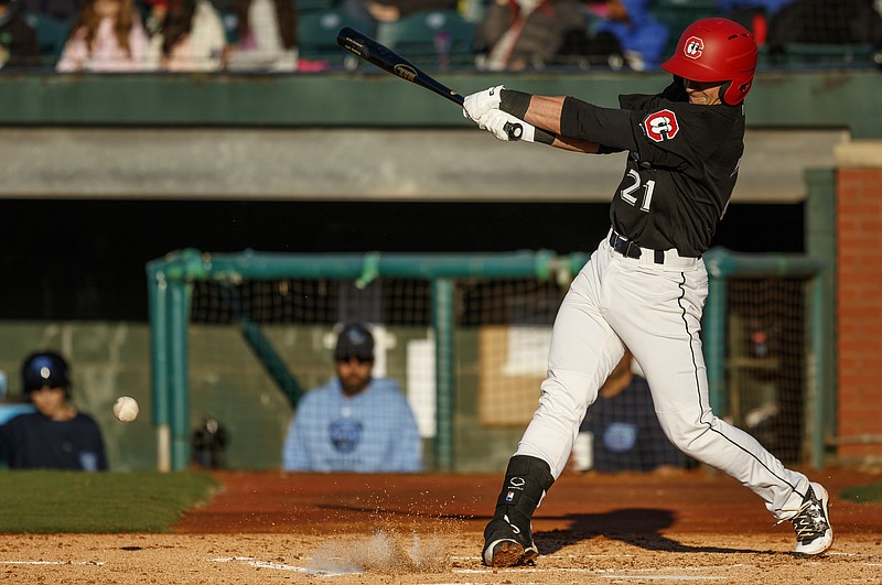 Chattanooga Lookouts designated hitter Dan Gamache, shown during the season opener at AT&T Field, said the team hasn't changed much over the past month. However, the results have been better, along with the Lookouts' position in the Southern League's North Division standings.