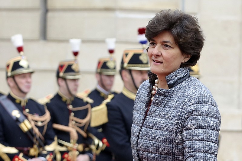 
              Sylvie Goulard arrives at the Elysee Palace Sunday, May 14, 2017 in Paris. Goulard has been nominated as new Defense Minister in French President Emmanuel Macron's first government, Wednesday May, 17 2017 (AP Photo/Thibault Camus)
            