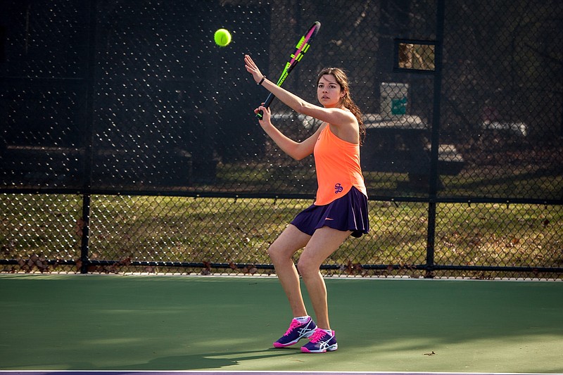 Sewanee's Clementina Davila is in the NCAA Division III national individual tennis tournament for the second year in a row, but this time it is in Chattanooga at the Champions Club.