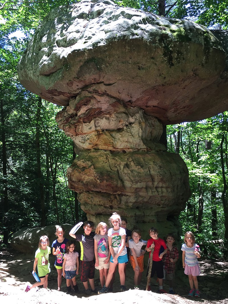 One of the favorite activities among campers in the Mountain Education Foundation's Summer Enrichment Camps is a hike to Mushroom Rock.