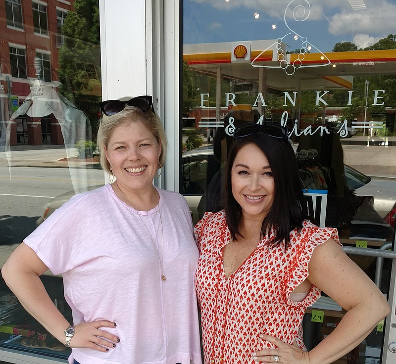 Suzanne Bishop West, left, is transitioning ownership of her North Shore boutique Frankie and Julian's to longtime friend and former employee Starr Card, right.