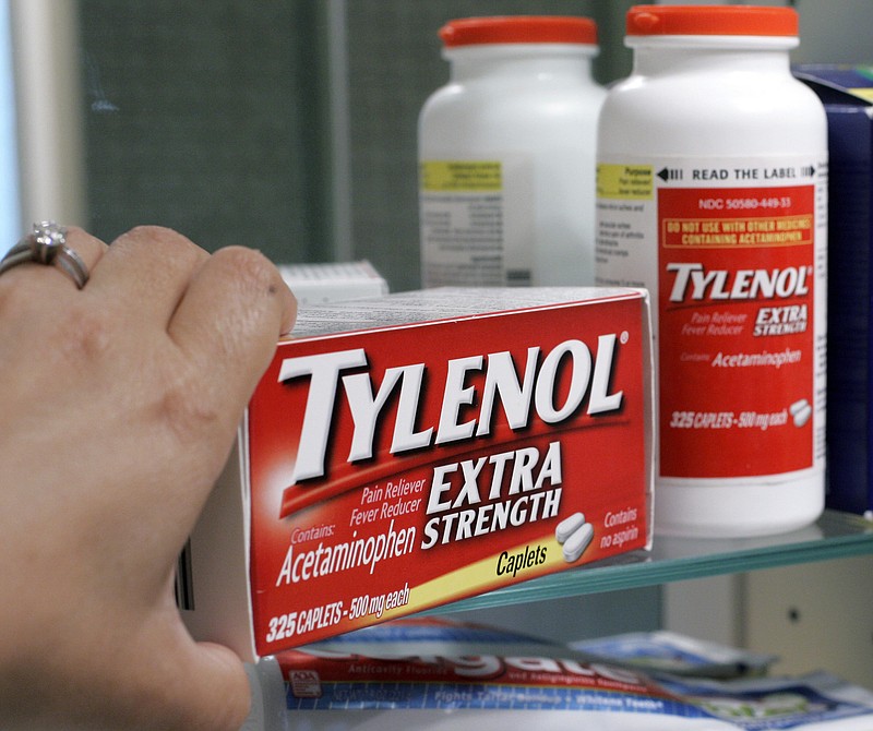 
              FILE - In this June 30, 2009, file photo, Tylenol Extra Strength is shown in a medicine cabinet at a home in Palo Alto, Calif. In a settlement announced Wednesday, May 24, 2017, Johnson & Johnson  reached a $33 million settlement with 42 states, resolving allegations the health care giant sold numerous nonprescription medicines that didn’t meet federal quality requirements for a couple of years. The case dates to 2009, when Johnson & Johnson began dozens of voluntary recalls of popular over-the-counter medicines for children and adults, including Tylenol, Motrin and Benadryl. (AP Photo/Paul Sakuma, file)
            