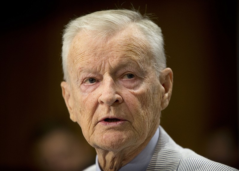 
              FILE - In this July 9, 2014 file photo, former National Security Adviser Zbigniew K. Brzezinski testifies on Capitol Hill in Washington, before the Senate Foreign Relations Committee hearing to examine Russia and developments in Ukraine. Brzezinski, the national security adviser to President Jimmy Carter, has died at age 89. His death was announced on social media Friday night, May 26, 2017, by his daughter, MSNBC host Mika Brzezinski.  (AP Photo/Pablo Martinez Monsivais, File)
            