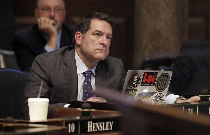 In this May 9, 2017, file photo, state Sen. Mark Green, R-Ashland City, casts a vote during a Senate session in Nashville, Tenn. Green said on Monday, May 30, 2017 that he has made up his mind about whether he will re-join the Tennessee's governor's race, but won't announce his decision until later. (AP Photo/Mark Humphrey, file)