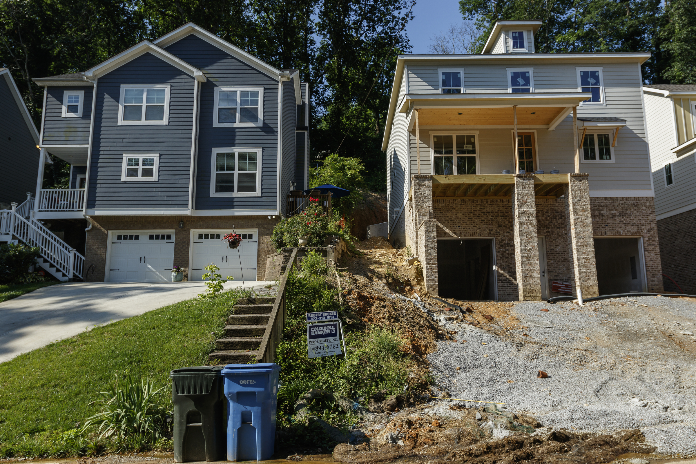 A new home is under construction on Dartmouth Street between Curve Street and Knickerbocker Lane on Wednesday, May 31, 2017, in Chattanooga, Tenn.