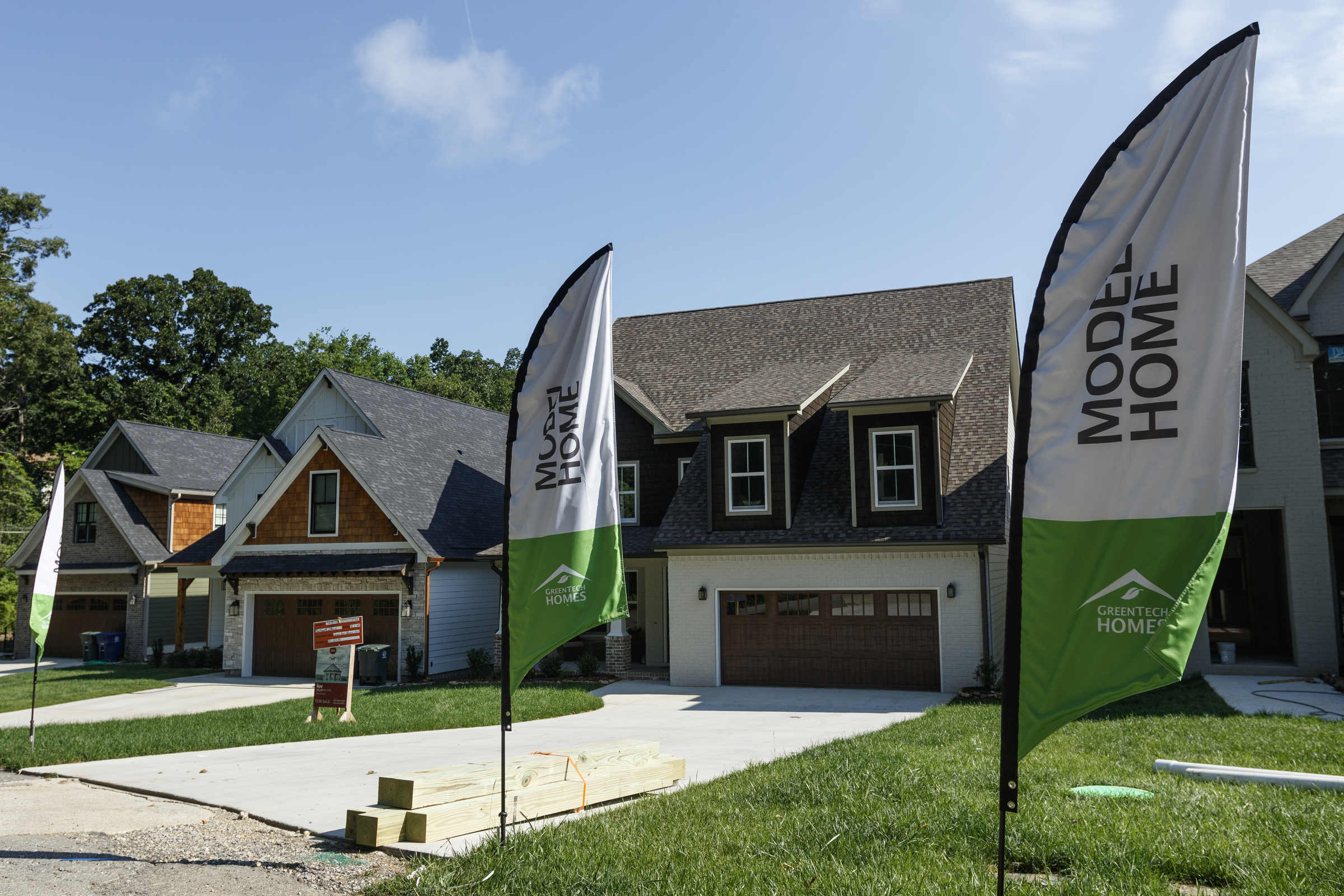A new model home is seen on Dartmouth Street between Curve Street and Knickerbocker Lane on Wednesday, May 31, 2017, in Chattanooga, Tenn.