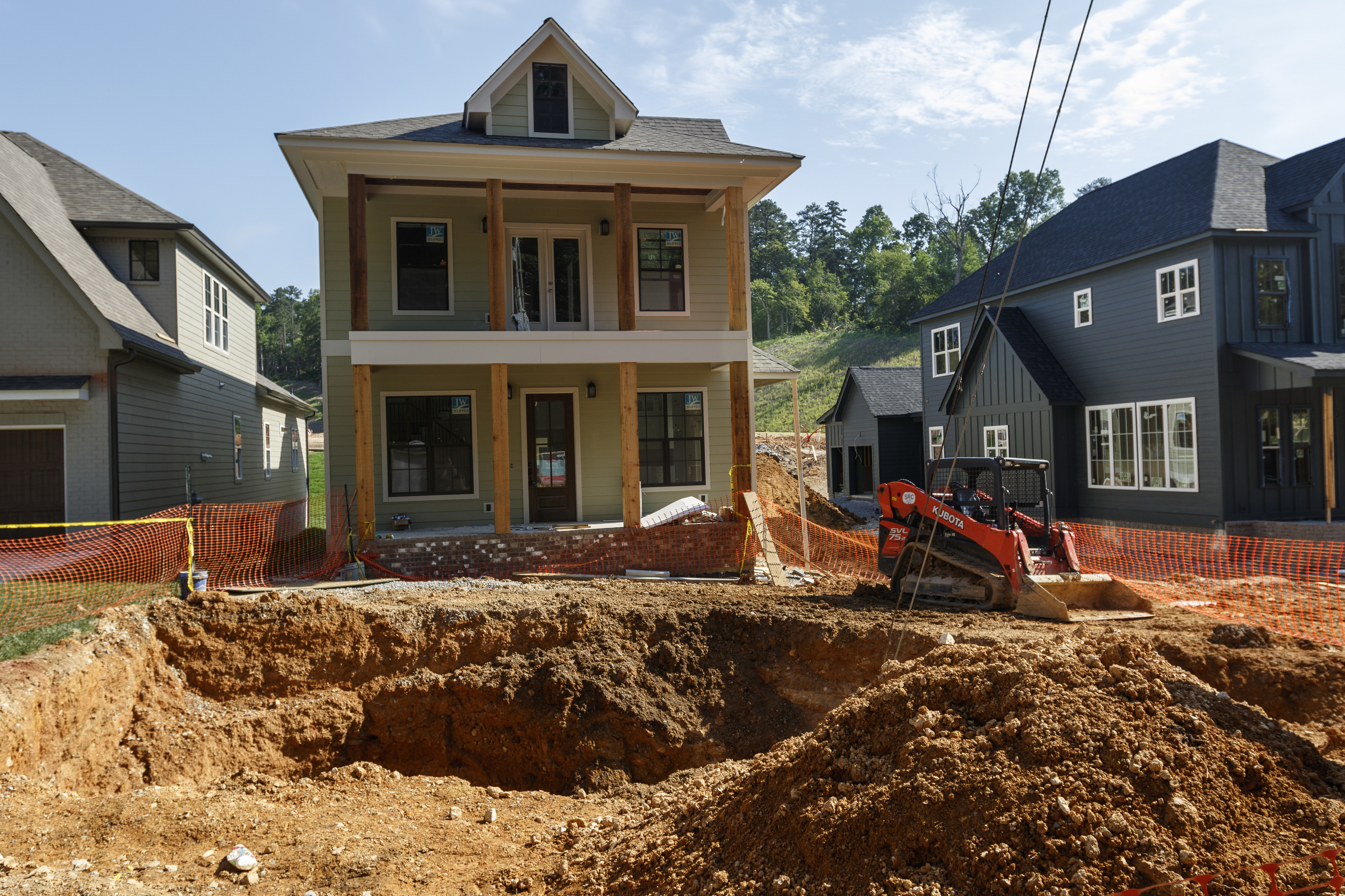 New homes are under construction on Dartmouth Street between Curve Street and Knickerbocker Lane on Wednesday, May 31, 2017, in Chattanooga, Tenn.