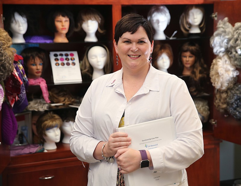 Casey Waddle, a nurse practitioner with the Cancer Risk and Survivor Center, poses for a photo at CHI Memorial Hospital in Chattanooga on Thurs. June 1, 2017. Waddle works with survivors to develop a care plan, address common health question and provide information on maintaining a healthy lifestyle. 