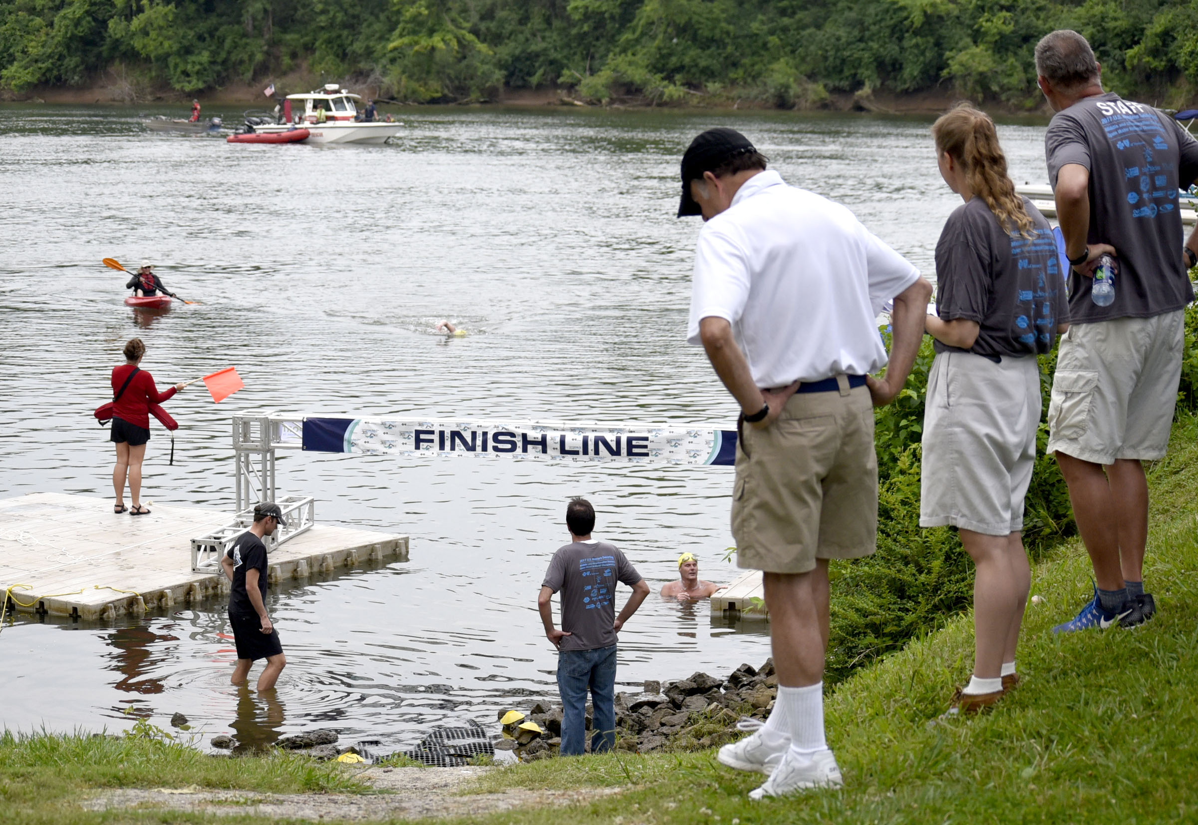 The finish line was at Baylor School. The final day of the 2017 U.S. Masters Swimming Middle and Ultramarathon Distance Open Water National Championships was held on the Tennessee River on June 4, 2017.