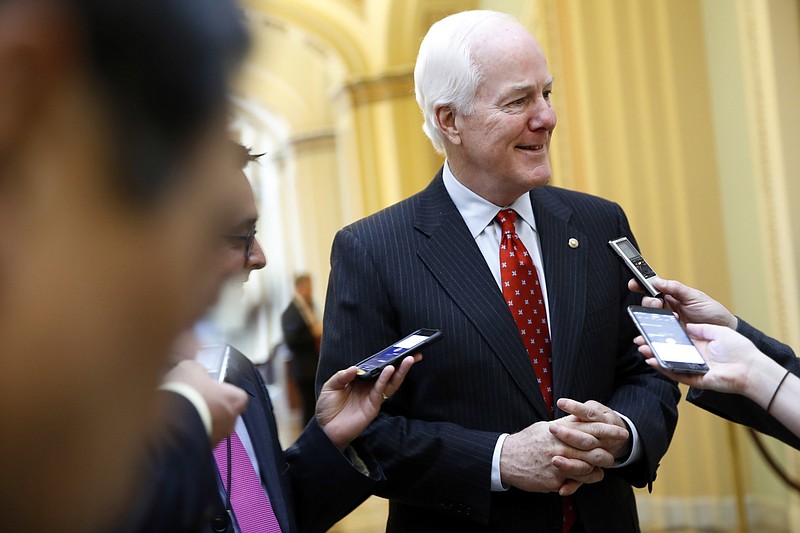 
              FILE - In this May 10, 2017, file photo, Senate Majority Whip John Cornyn of Texas, talks with reporters on Capitol Hill in Washington. Senate GOP leaders plan to vote as soon as this month on major health care legislation even though they remain uncertain, for now, whether their still-unwritten bill will pass, lawmakers said June 5. “We’ve been talking about this for seven years, so now is the time to start coming up with some tangible alternatives and building consensus,” Cornyn said. (AP Photo/Jacquelyn Martin, File)
            