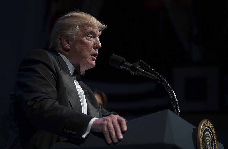 
              President Donald Trump speaks during the Ford's Theatre Annual Gala at the Ford's Theatre in Washington, Sunday, June 4, 2017. (AP Photo/Carolyn Kaster)
            