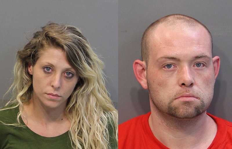 Brittany Ware and Shane Keller were arrested in a stolen car containing an autistic child, drugs and a stolen gun, police said. 