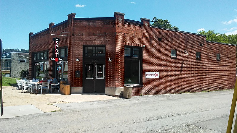The Spot Coffee Shop is located at 1800 E. Main St. in a tin-ceiling, brick building that formerly housed Freeman's Mattress.
