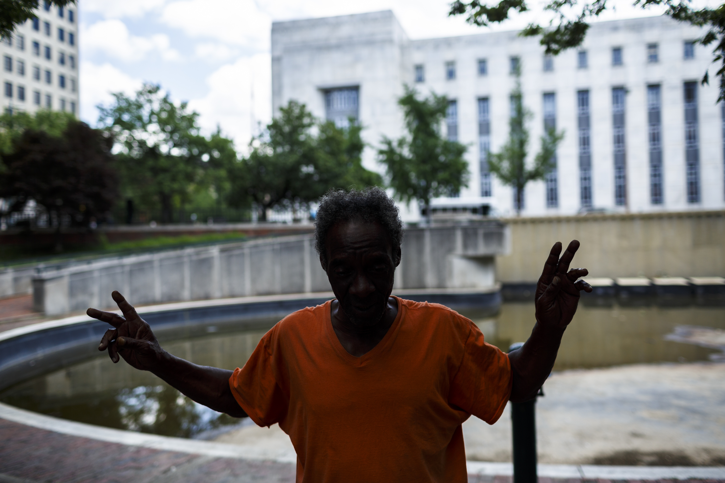 Douglas Fletcher poses for a picture in Miller Park on Friday, June 9, 2017, in Chattanooga, Tenn. The park will be closing for extensive renovations, and some people who spend their days in the park say they are worried about being displaced.