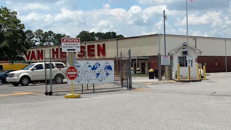 Staff photo by Mike Pare / The Phillips-Van Heusen facility near Bonny Oaks Drive and Highway 153 is slated to close next month, according to the Tennessee Department of Labor and Workforce Development.