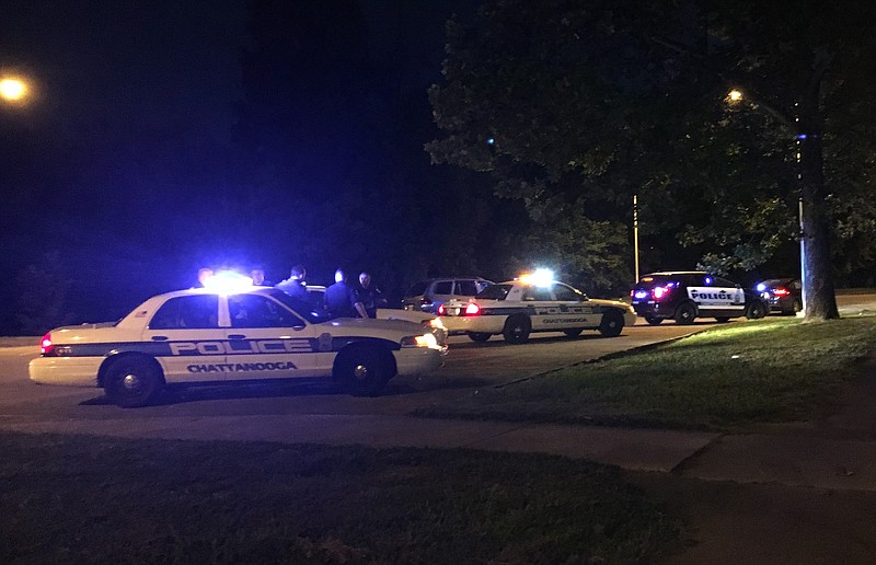 One man was shot in the back of the leg in a park on the 600 block of N Orchard Knob Avenue, police say.