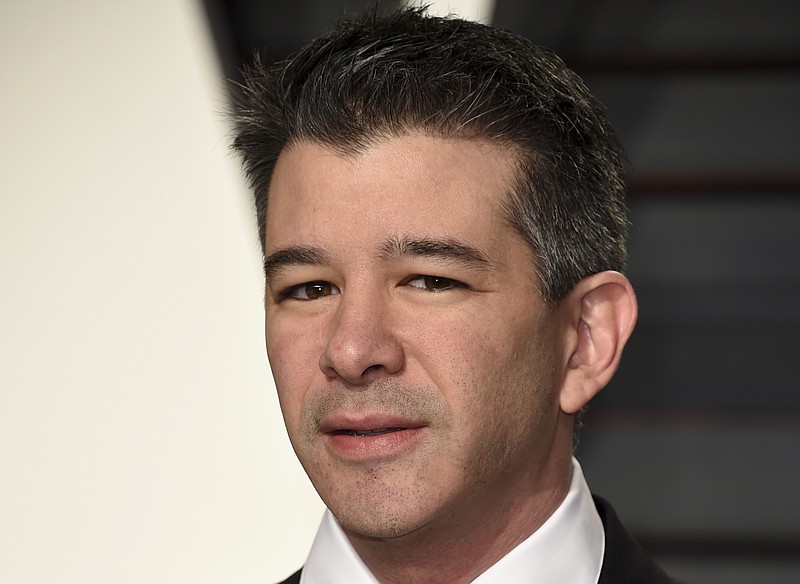 
              FILE - In this Sunday, Feb. 26, 2017, file photo, Uber CEO Travis Kalanick arrives at the Vanity Fair Oscar Party in Beverly Hills, Calif. Kalanick will take a leave of absence for an unspecified period and let his leadership team run the troubled ride-hailing company while he’s gone. Kalanick told employees about his decision Tuesday, June 13, 2017, in a memo. (Photo by Evan Agostini/Invision/AP, File)
            