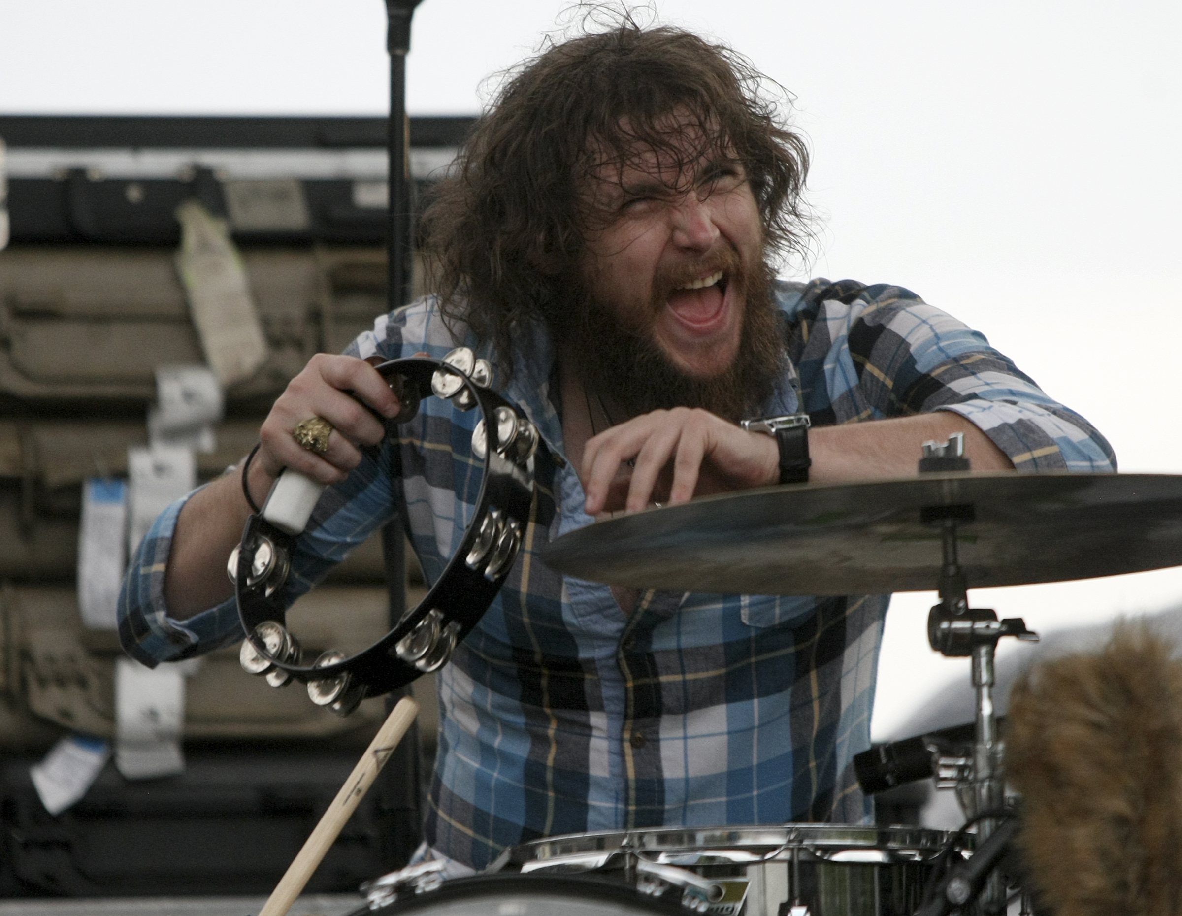 Whiskey Myers percussionist Tony Kent performs on the Bud Light Stage during the seventh night of the Riverbend Festival at Ross's Landing on Thursday, June 15, in Chattanooga, Tenn. Morris Day and The Time with Cameo headlined the evening.