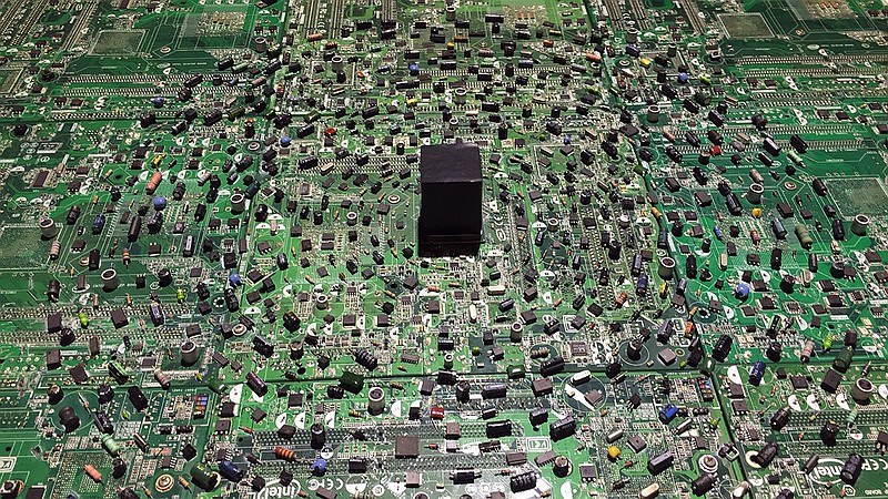 
              In this undated photo provided by Arab American National Museum, "Digital Spirituality" by Saudi Arabian artist Amr Alngmah is seen. The piece depicts the cube-shaped Kaaba in the Saudi Arabian city of Mecca — Islam's most sacred site — in the middle of a circuit board. The museum Director Devon Akmon calls it a commentary on "how technology is becoming a religion in our lives." "Epicenter X: Saudi Contemporary Art" opens July 8, 2017, and runs for about three months at the Arab American National Museum in Dearborn, Mich. It will feature photographic and video installations as well as murals exploring themes of urbanization, globalization, religion and the impact of U.S. culture on a restrictive Saudi society that's loosened somewhat when it comes to arts and entertainment. (Courtesy of Arab American National Museum via AP)
            