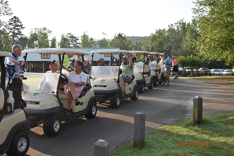 Golfers at the ninth annual Candlelighters golf tournament prepare to play for a worthy cause at Bear Trace Golf Course. (Contributed photo)