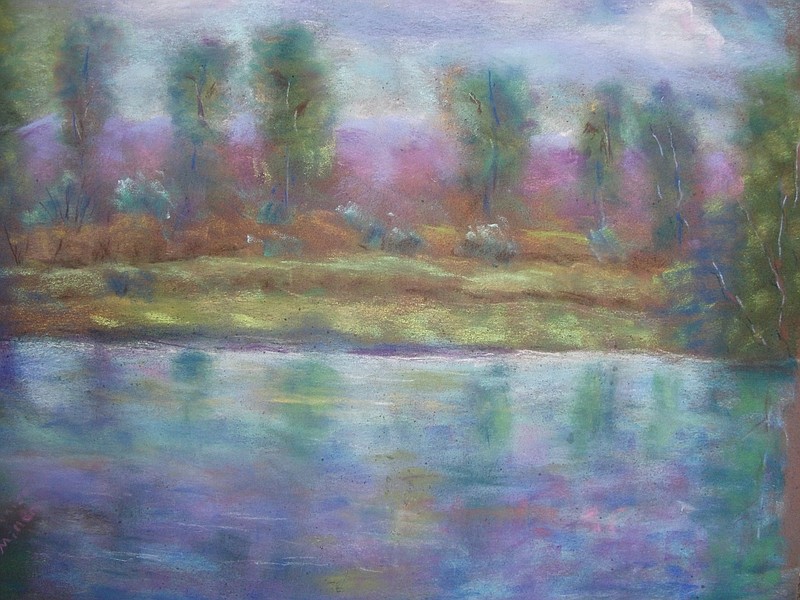 "Chilham" is a pastel by Frances Perea.