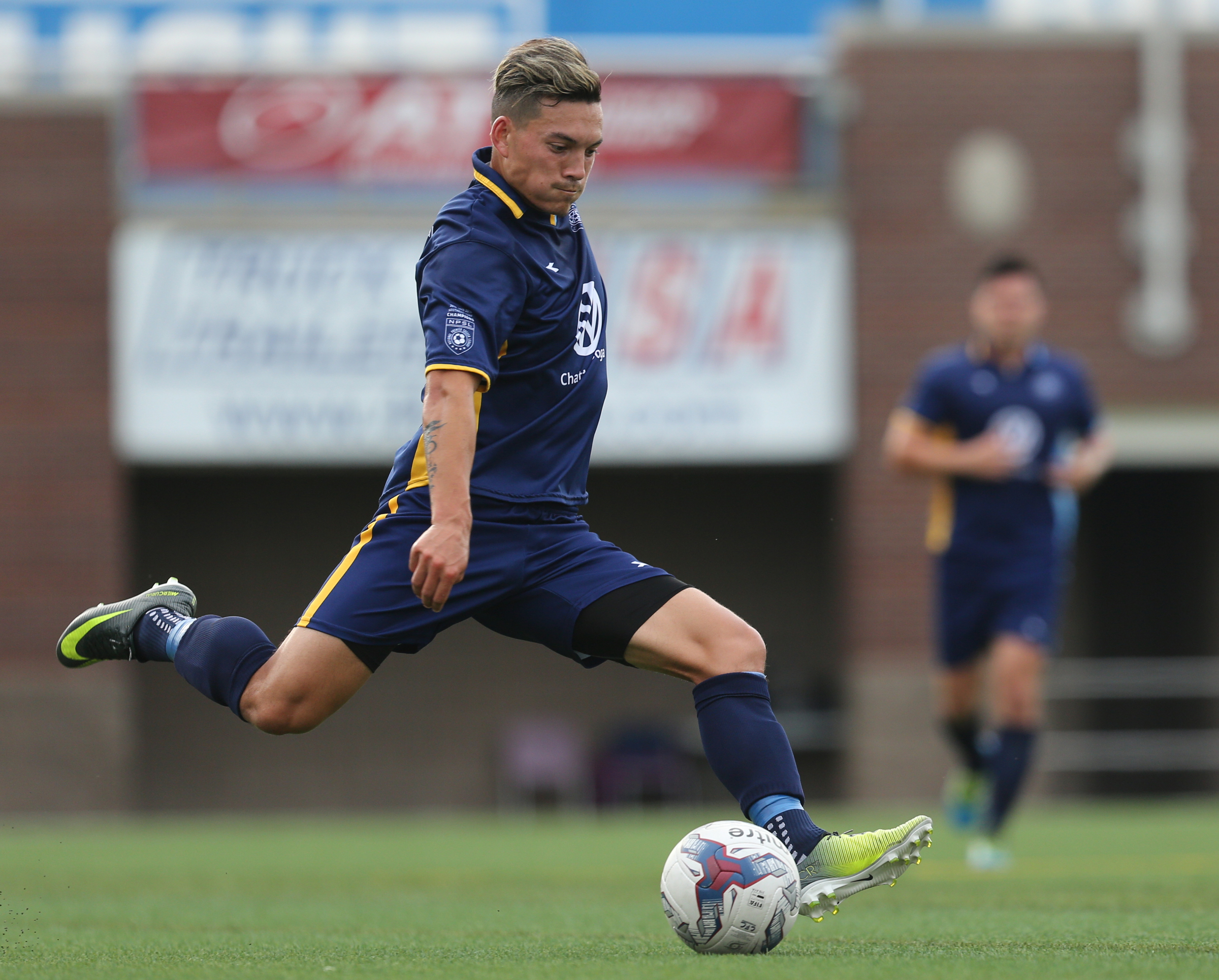 Chattanooga Football Club's John Carrier (7) kicks the ball downfield Tuesday, June 20, 2017, during the CFC boys game against the Birmingham Hammers at Finley Stadium in Chattanooga, Tenn. CFC won 5-0.