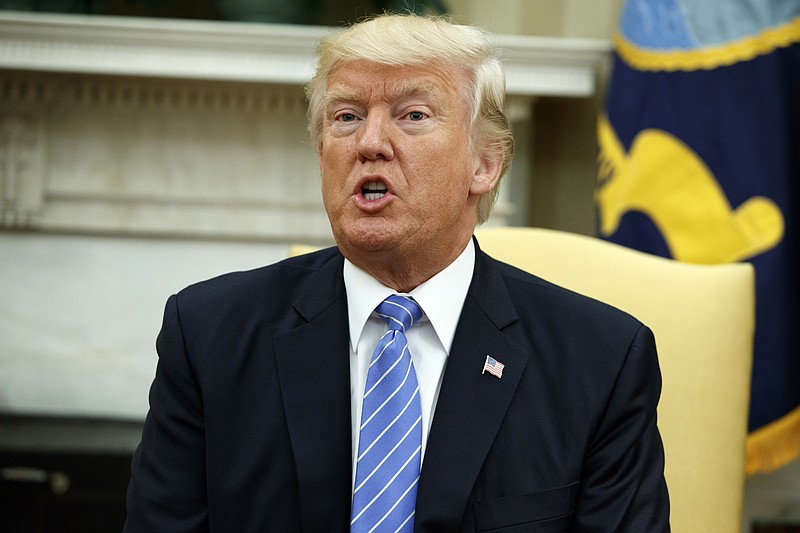 
              In this June 20, 2017, photo, President Donald Trump speaks in the Oval Office of the White House, in Washington. Otto Warmbier’s death after returning from North Korean imprisonment is stoking outrage in Washington and threatening to overshadow high-level U.S.-Chinese talks on June 21. President Donald Trump has been counting on China to use its economic leverage over Kim Jong Un’s totalitarian government. (AP Photo/Evan Vucci, File)
            