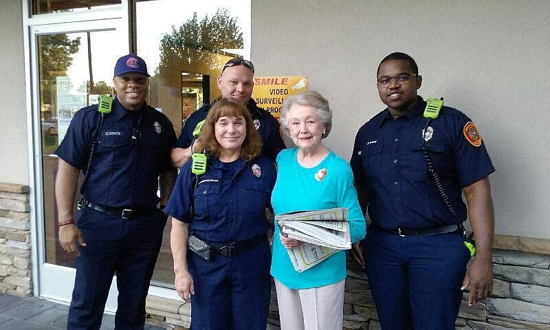 Marcia Kling and Chattanooga Fire Department personnel staffed one of the Day of Change locations.