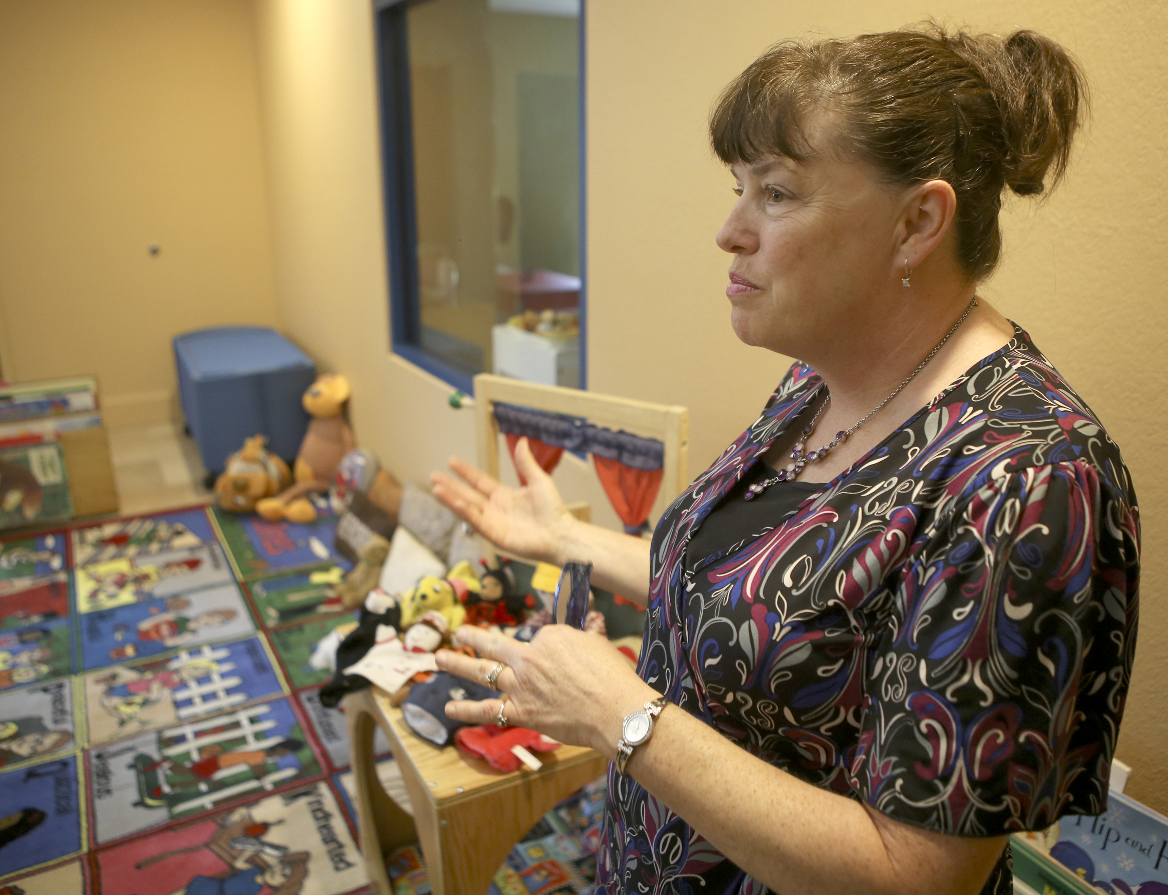 Program Director gives a tour of the "Egyptian" room at the new Best Beginnings location on Thursday, June 22, in Collegedale, Tenn. A tour was given of the new location to the Times Free Press.