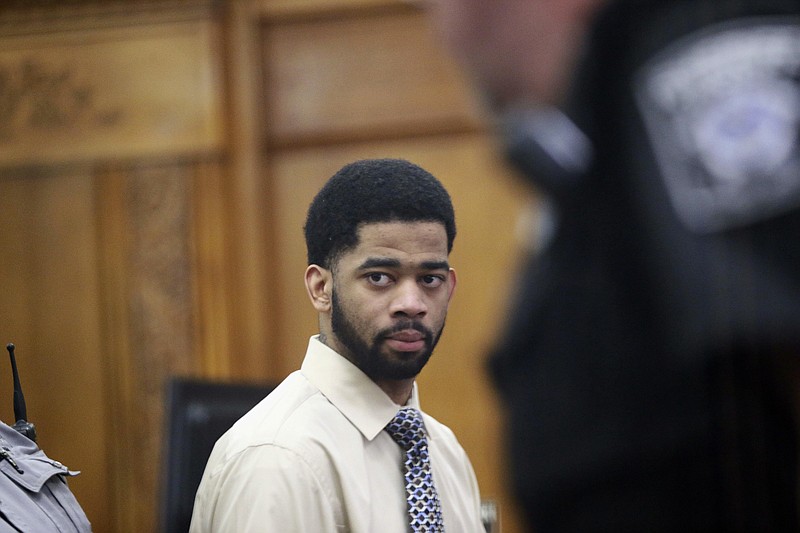 
              Former Milwaukee police officer Dominique Heaggan-Brown appears in Milwaukee County Court on Wednesday, June 21, 2017, in Milwaukee. A jury on Wednesday acquitted Heaggan-Brown of first-degree reckless homicide in the killing of Sylville Smith, a 23-year-old black man, on Aug. 13, 2016. (Michael Sears/Milwaukee Journal-Sentinel via AP, Pool)
            