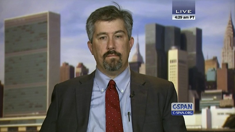 
              In this image from video provided by C-SPAN, Wall Street Journal reporter Jay Solomon is interview on the C-SPAN program Washington Journal on Sept. 23, 2014 in Washington. The Wall Street Journal on June 21, 2017, fired Solomon after evidence emerged about his involvement in prospective business deals, including one involving arms sales to foreign governments, with an international businessman who was one of his key sources. Solomon was offered a 10 percent stake in a fledgling company, Denx LLC, by Farhad Azima, an Iranian-born aviation magnate who ferried weapons for the CIA. It was not clear whether Solomon ever received money or formally accepted a stake in the company. Solomon did not immediately comment. (C-SPAN via AP)
            