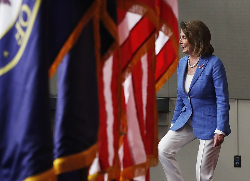 
              House Minority Leader Nancy Pelosi of Calif. arrives for a news conference on Capitol Hill in Washington, Thursday, June 22, 2017. (AP Photo/Manuel Balce Ceneta)
            